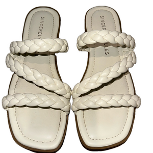 Sincere Jules White Slip on Sandals Size 7